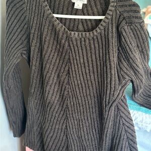 Style & Co. Ribbed Scoop-Neck Sweater in Charcoal Gray